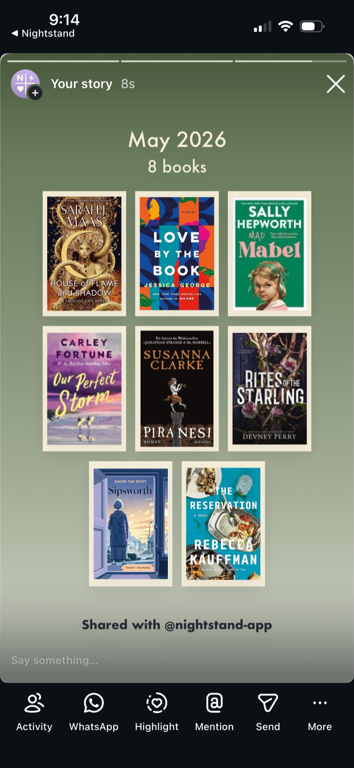 Nightstand monthly reads social post