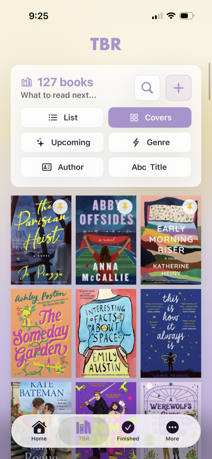 Nightstand TBR covers view