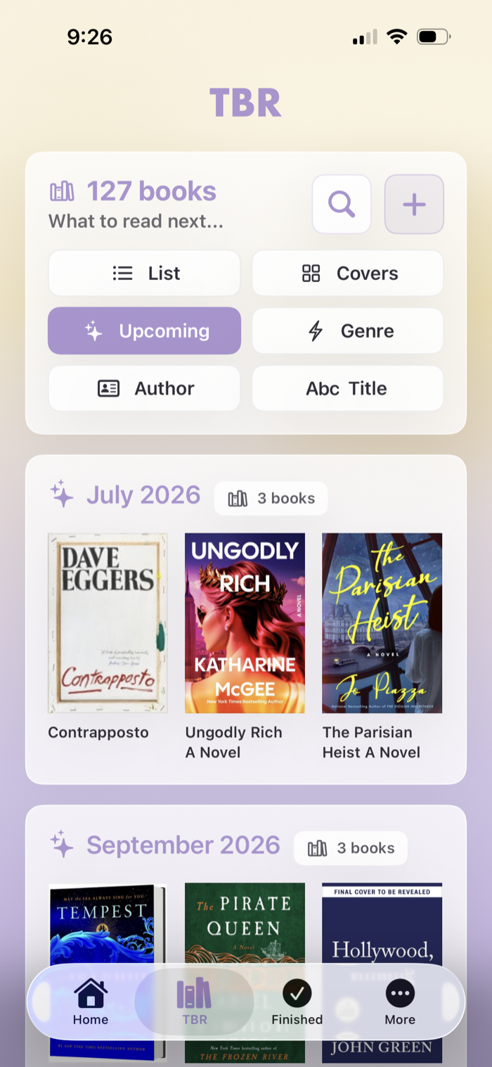 Nightstand TBR upcoming view